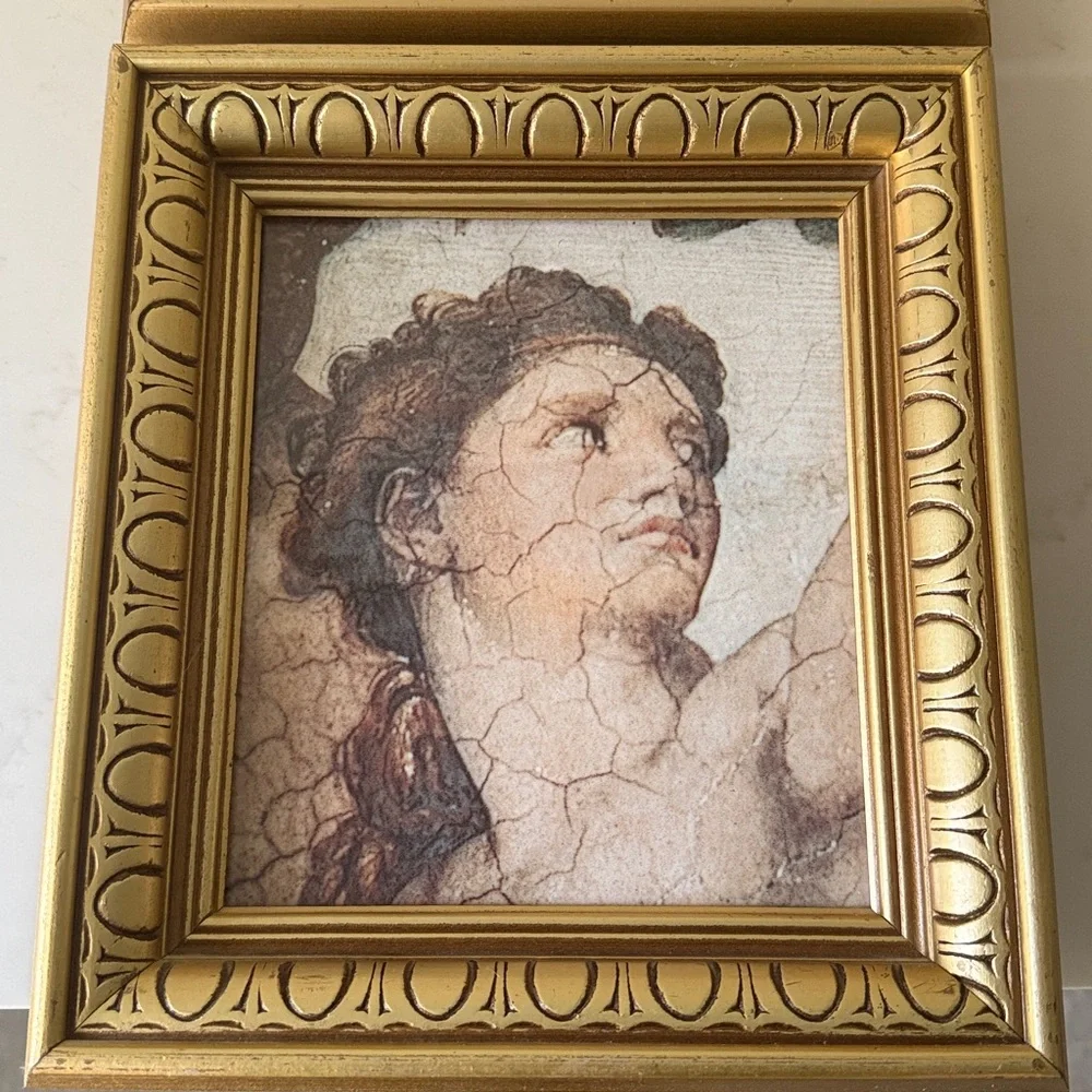 Gold Framed Sistine Chapel Repro Prints Set of 2
